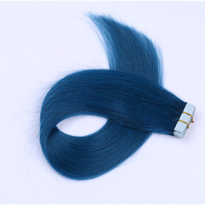 Natural invisible remy human hair blue tape in hair, remy cuticle skin weft tape in hair,seamless tape in hair extensionHN208